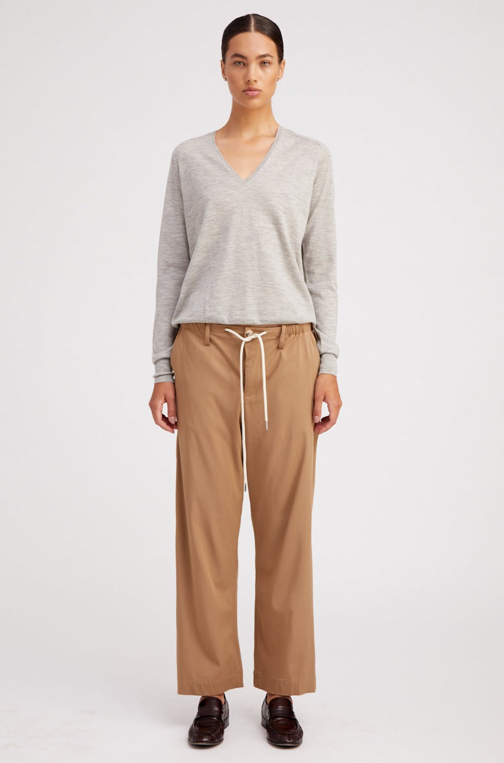 KHAKI DRAWSTRING TROUSERS - 2