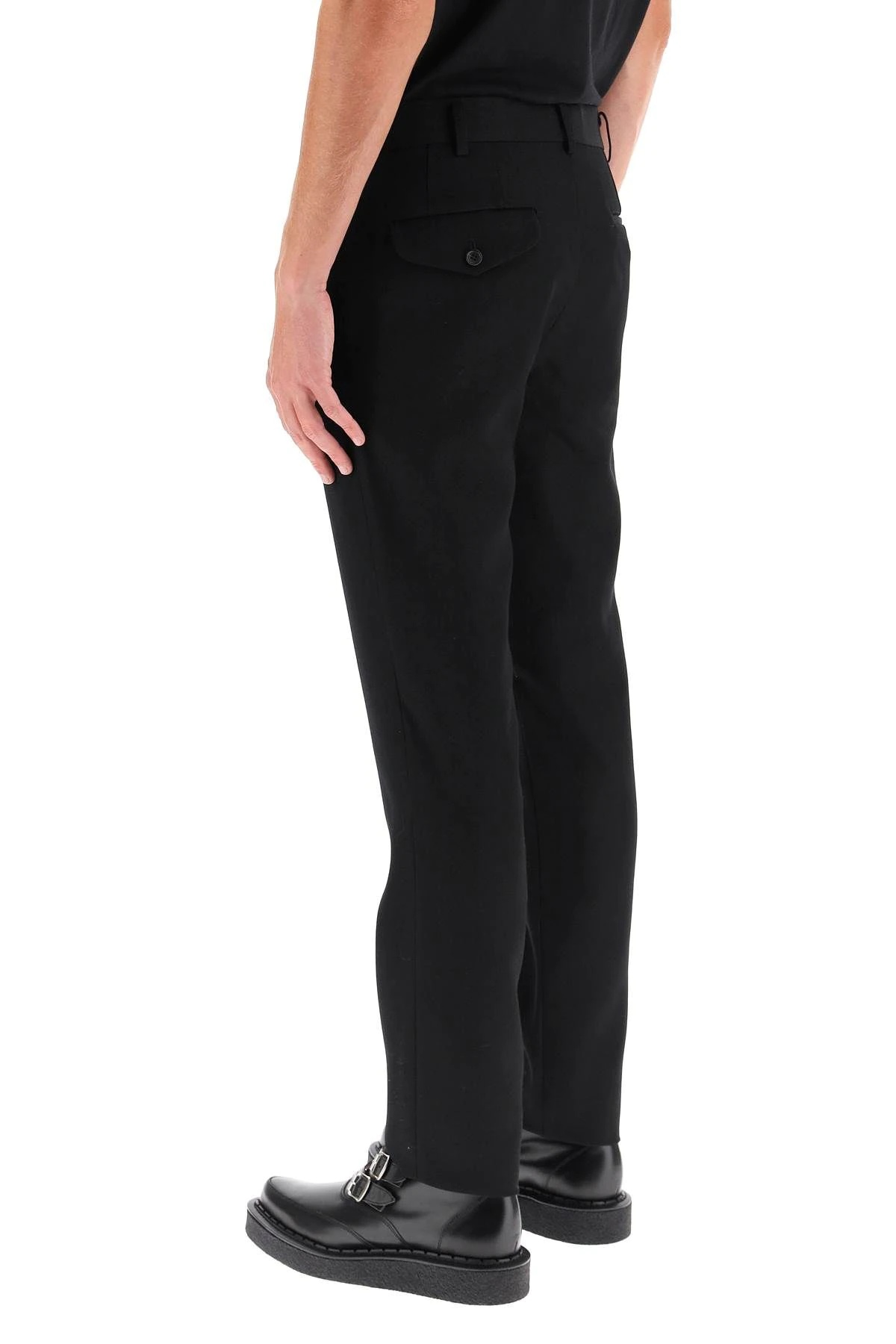 SLIM FIT WOOL TROUSERS - 4