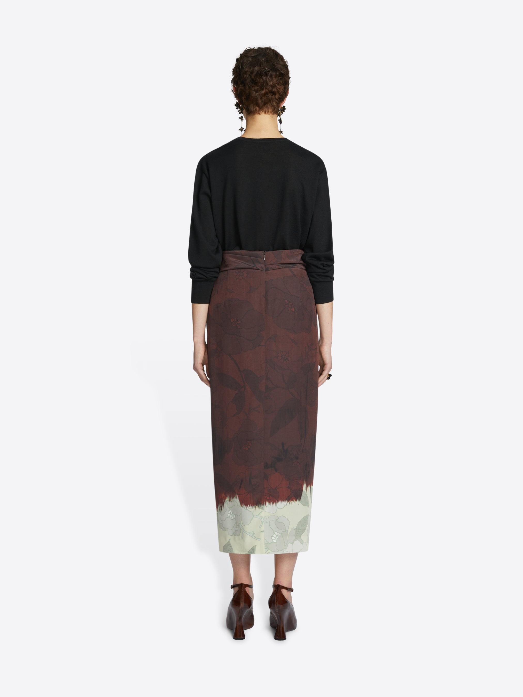 DRAPED SILK SKIRT - 4