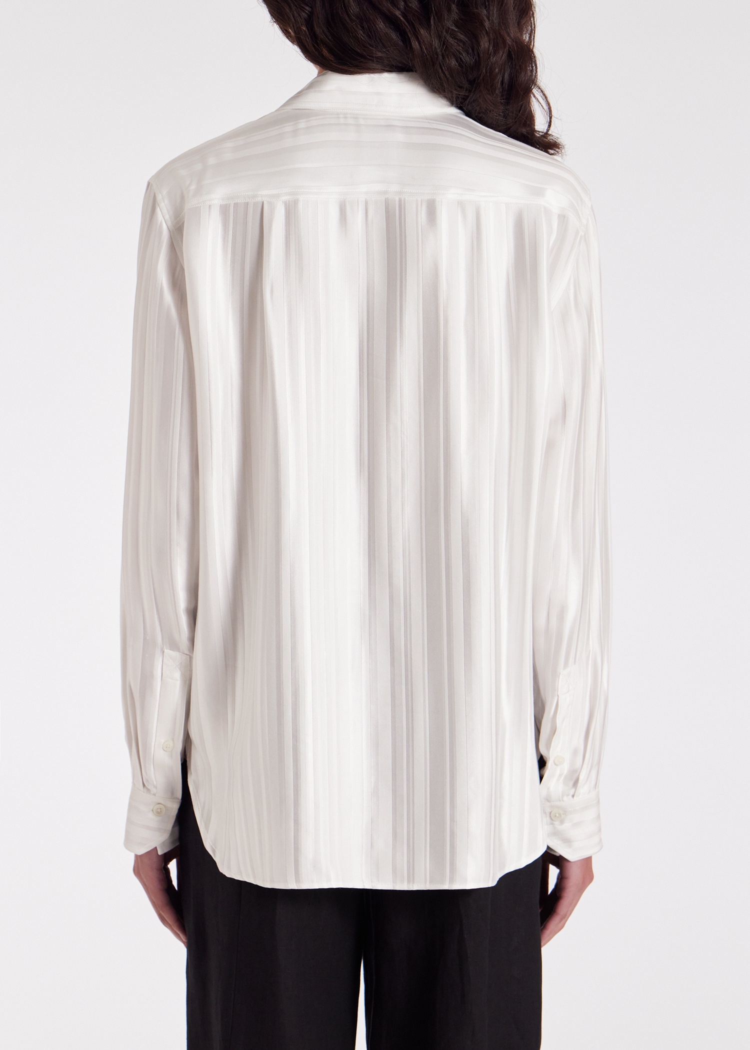 Women's White 'Shadow Stripe' Shirt - 5