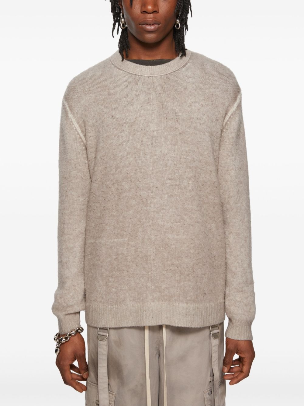 printed crew-neck jumper - 2