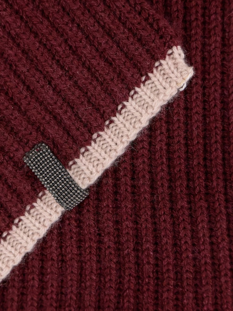 Brunello Cucinelli ribbed cashmere scarf outlook