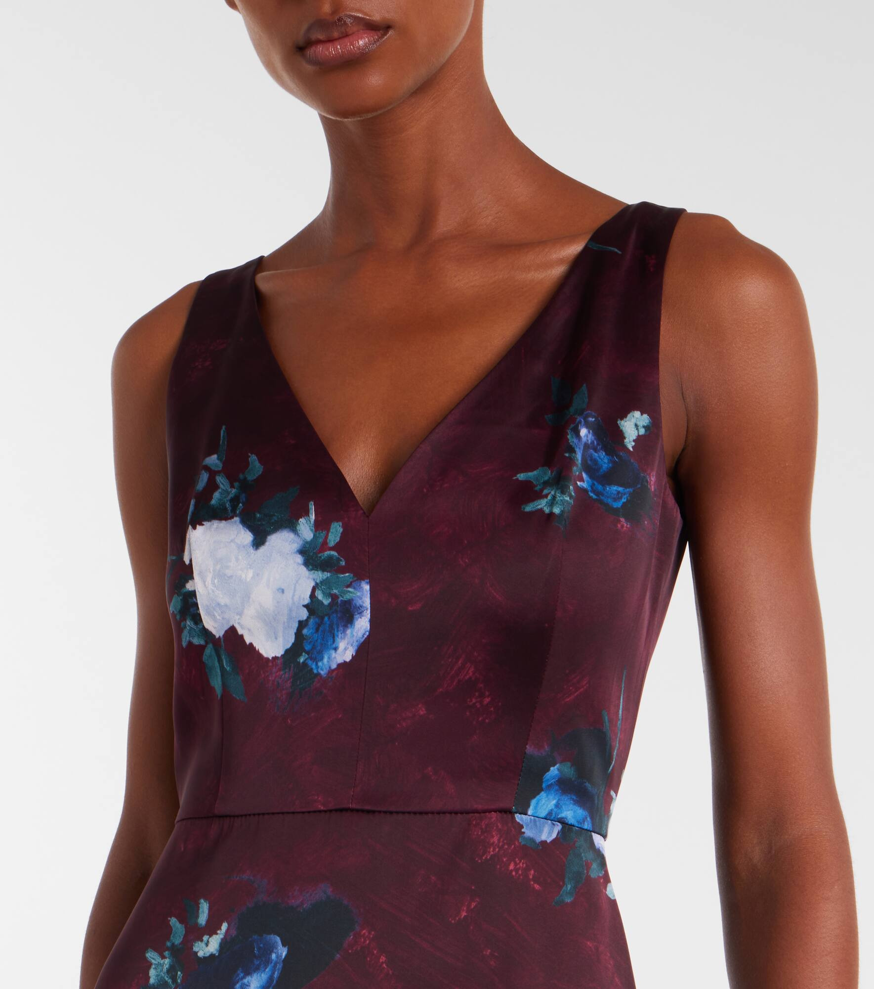 Floral duchesse cocktail dress - 4