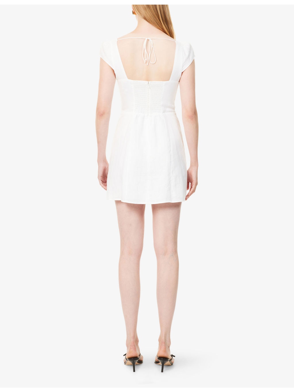 Loula Square-Neck Linen Mini Dress - 4
