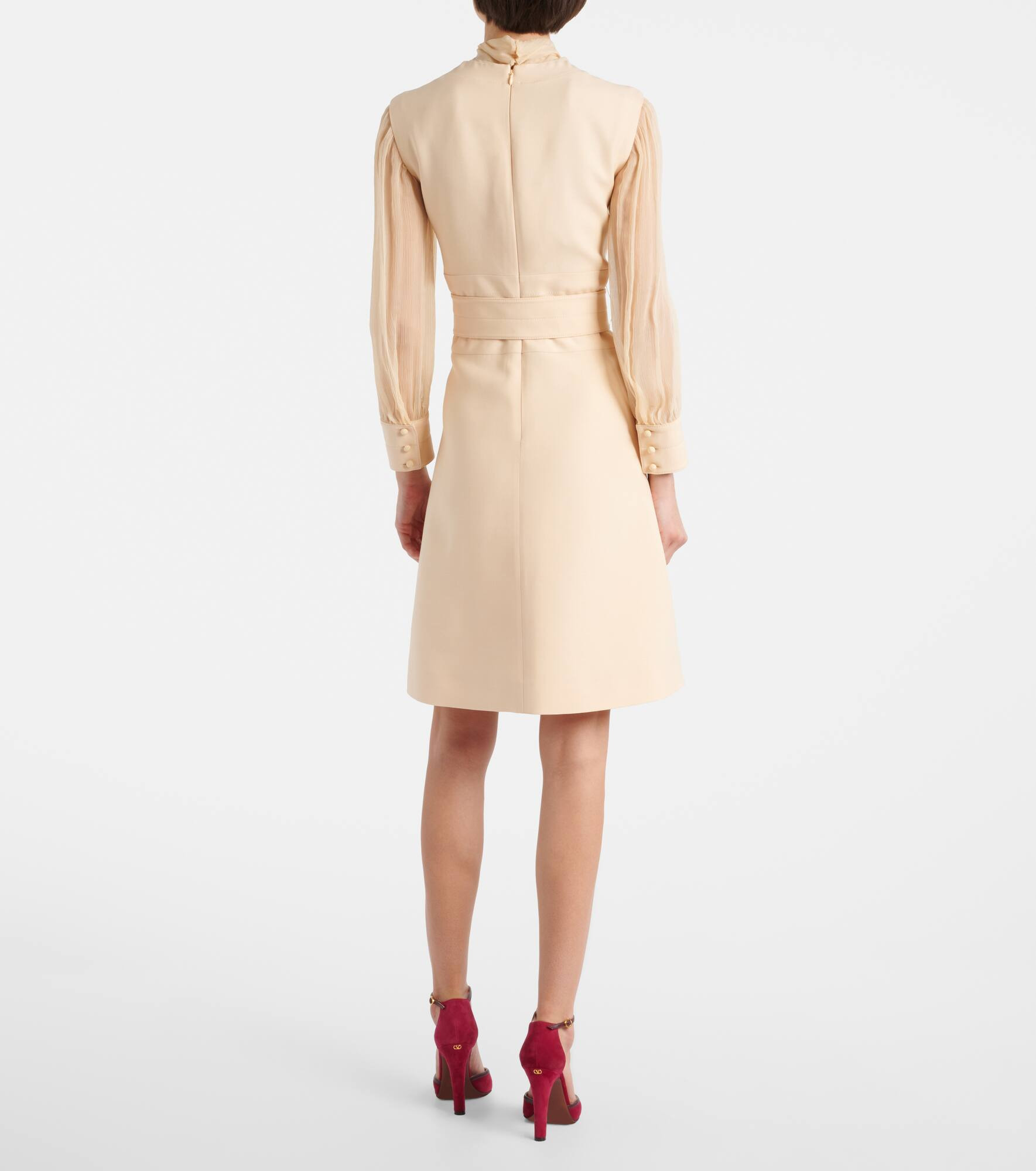 Wool and silk Crepe Couture minidress - 3