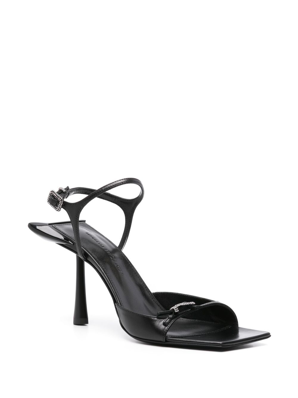 90mm crystal-buckle leather sandals - 2