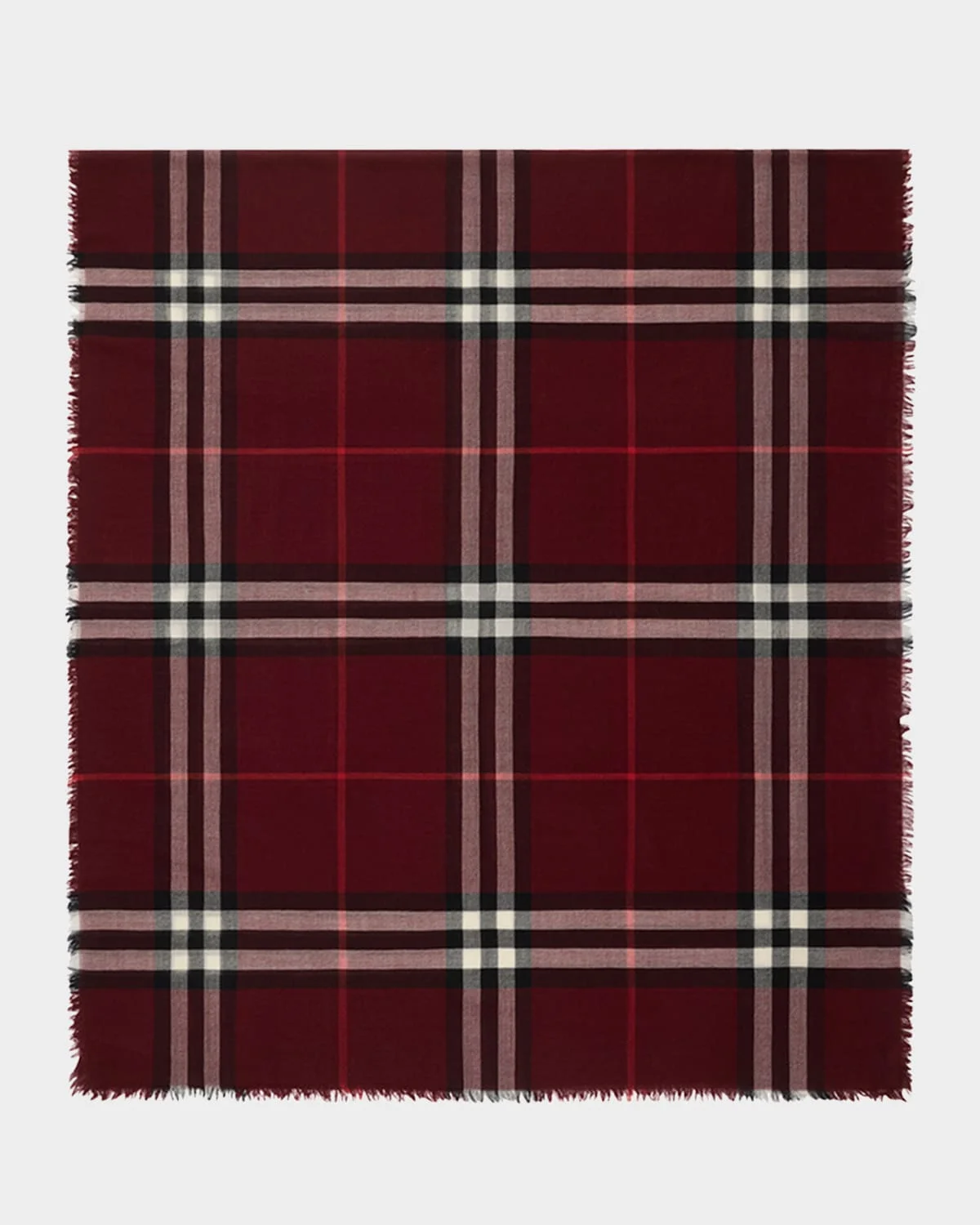 Men's Wool Large Check Scarf - 1