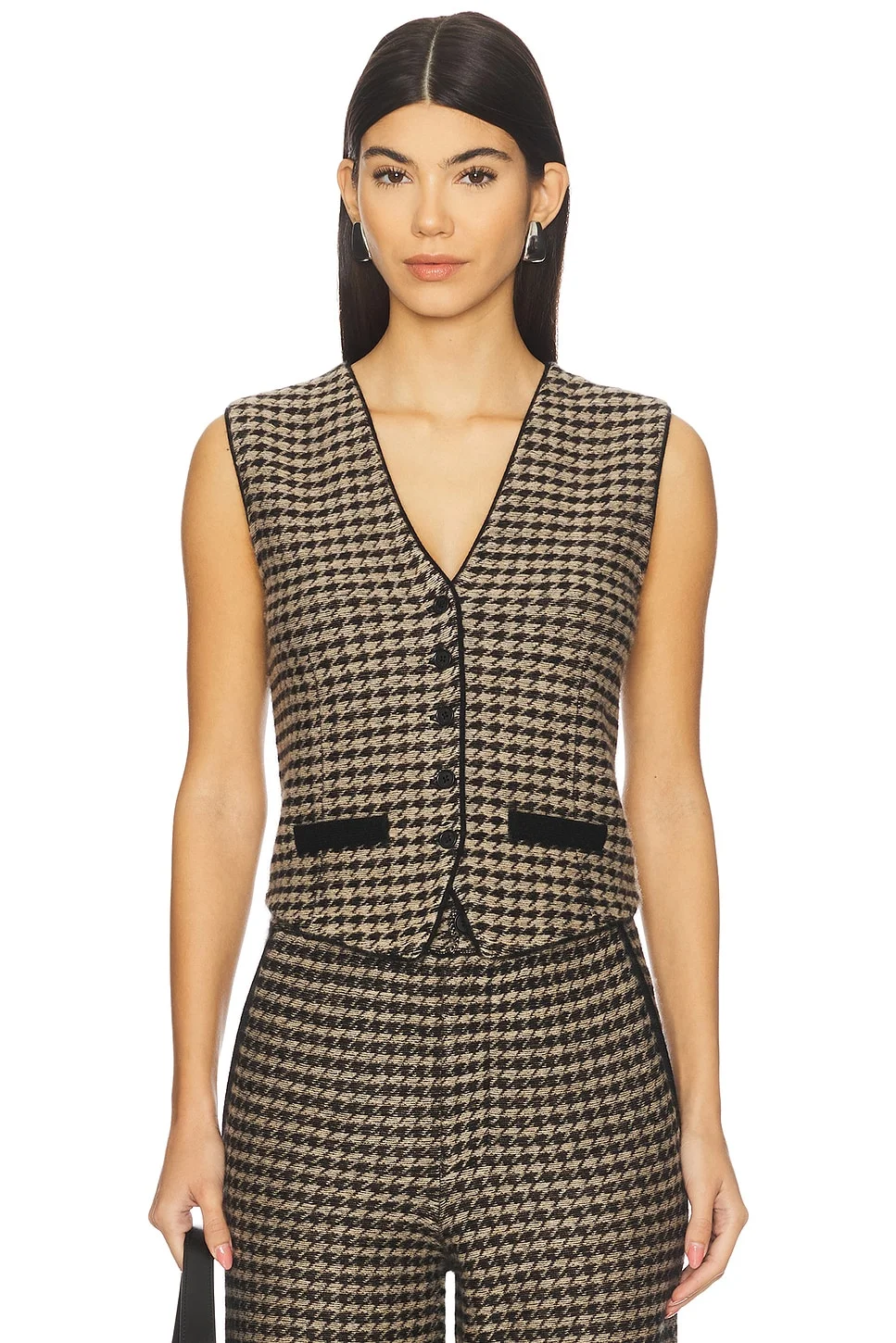 Houndstooth Tailored Vest - 1