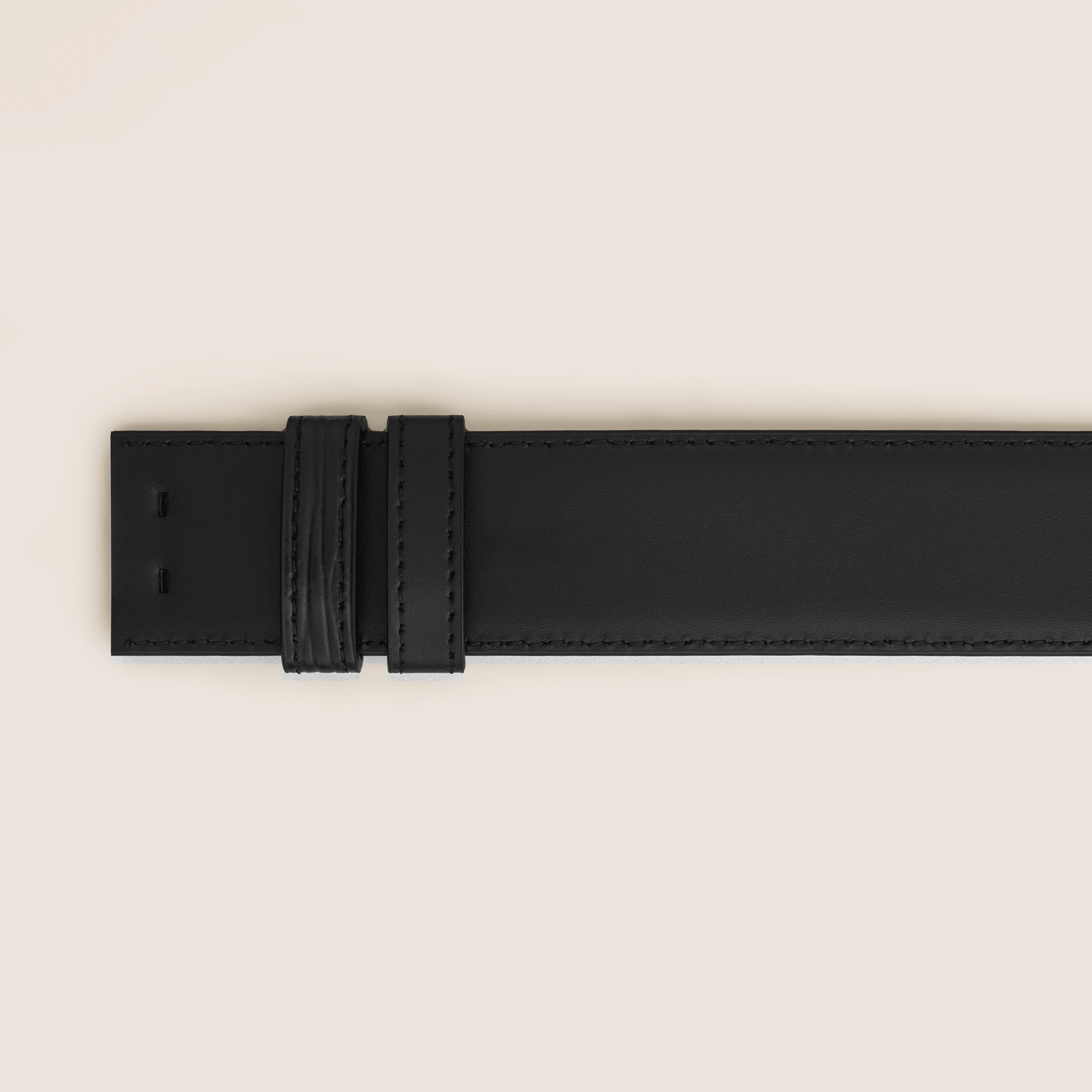 BLACK PRINTED WITH BARK TREE MOTIF AND PLAIN 35MM REVERSIBLE LEATHER BELT - 2