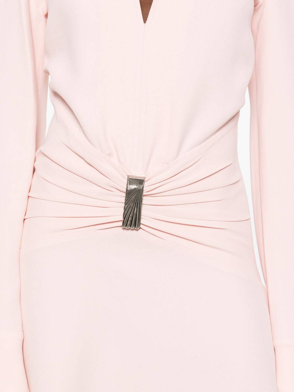 gathered-detail collared dress - 5