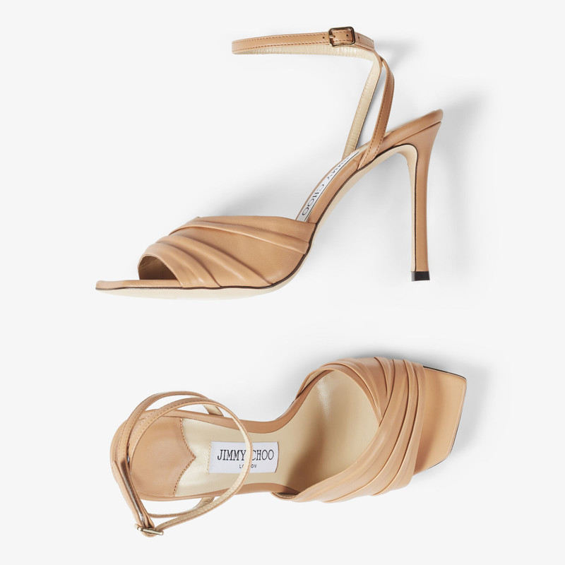 Basil Sandal 95 Caramel Nappa Leather Sandals 5