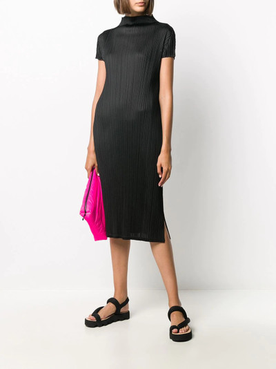 Pleats Please Issey Miyake funnel-neck pleated midi dress outlook