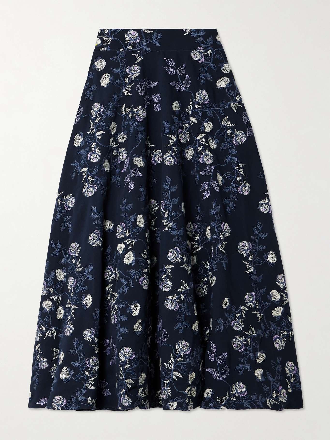 Bergamota Sueño embroidered twill midi skirt - 1