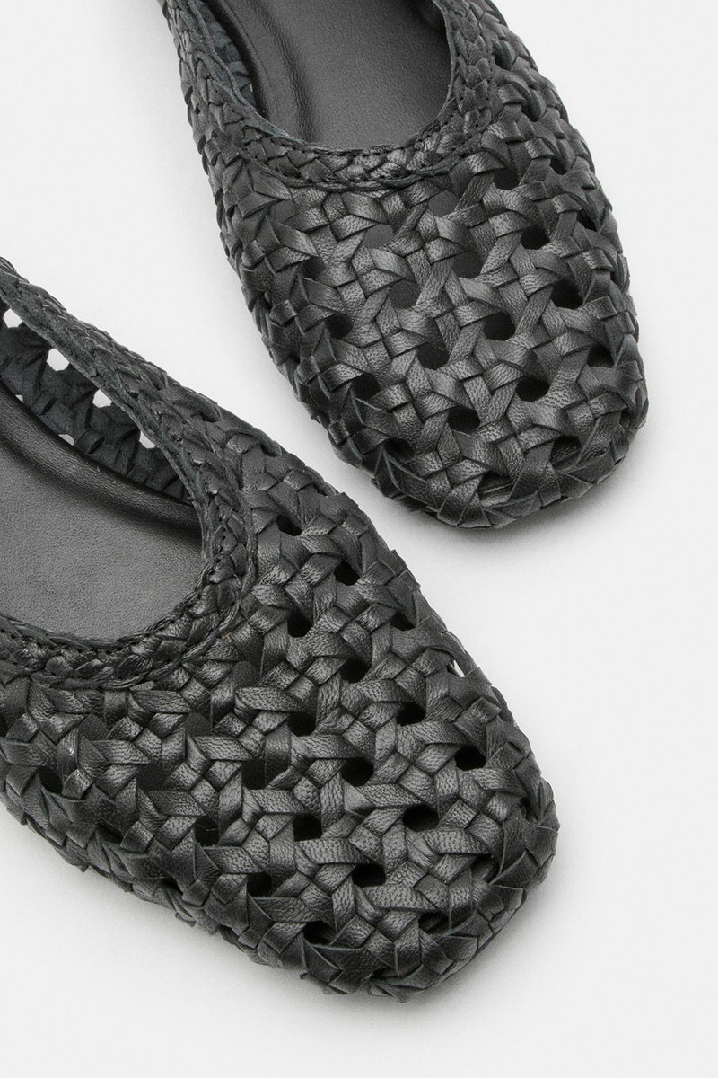 Leather Woven Ballet Pump 4