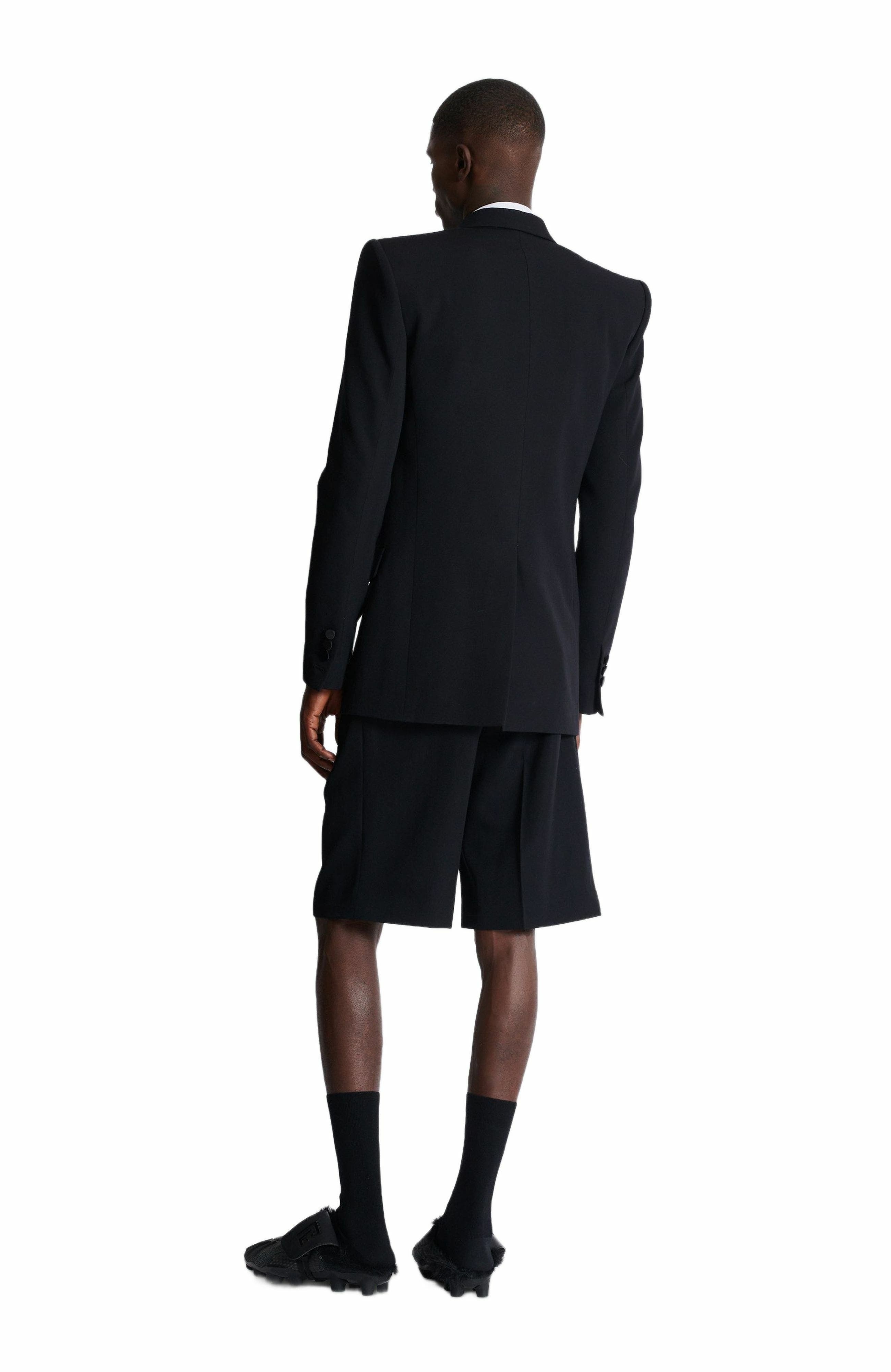 Balmain Grain de poudre blazer with satin lapels in Black at Nordstrom - 4