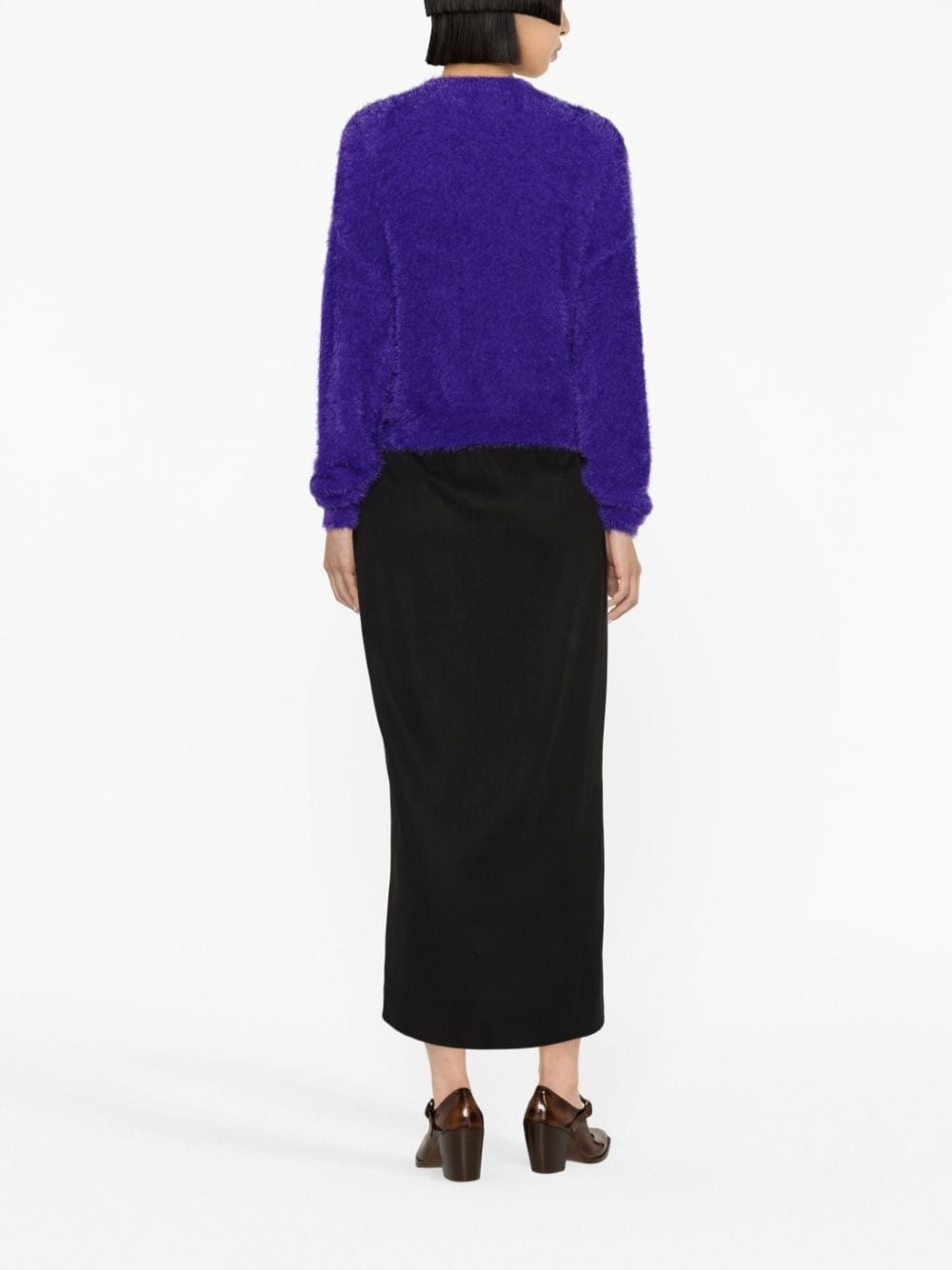 floral-appliqué brushed jumper - 4