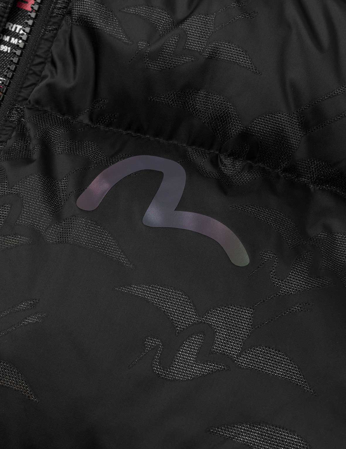 Allover Seagull Crane Jacquard Regular Fit Down Jacket - 7