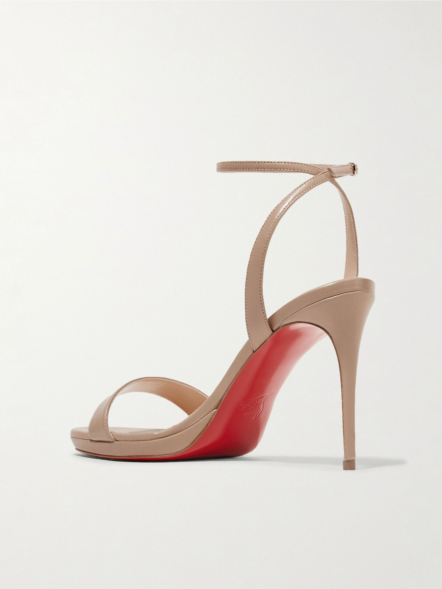Loubi Queen 100 leather sandals Beige - 3