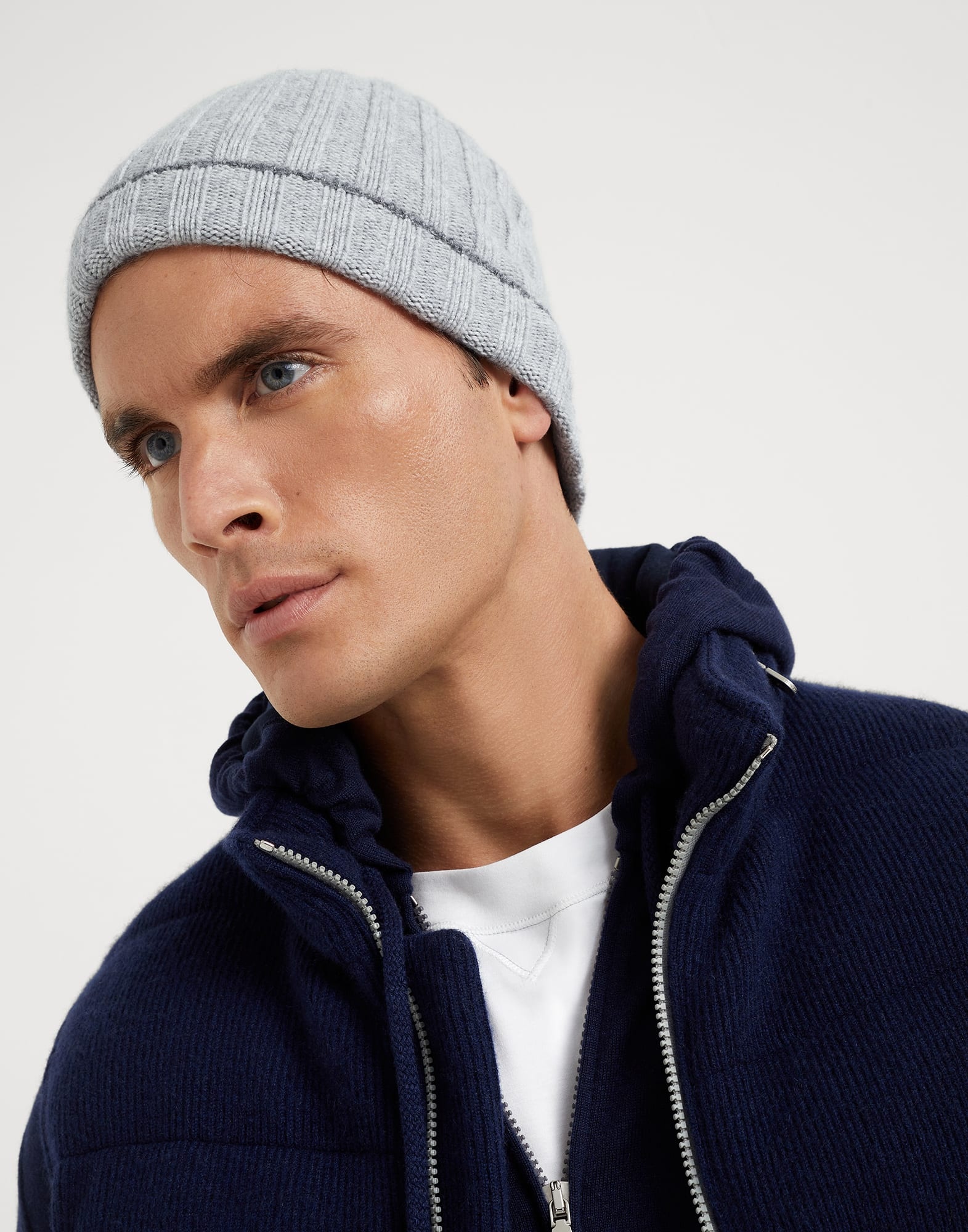 Cashmere rib knit beanie - 3