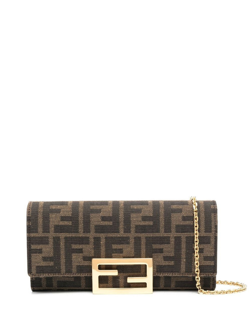 FENDI Brown fabric wallet outlook
