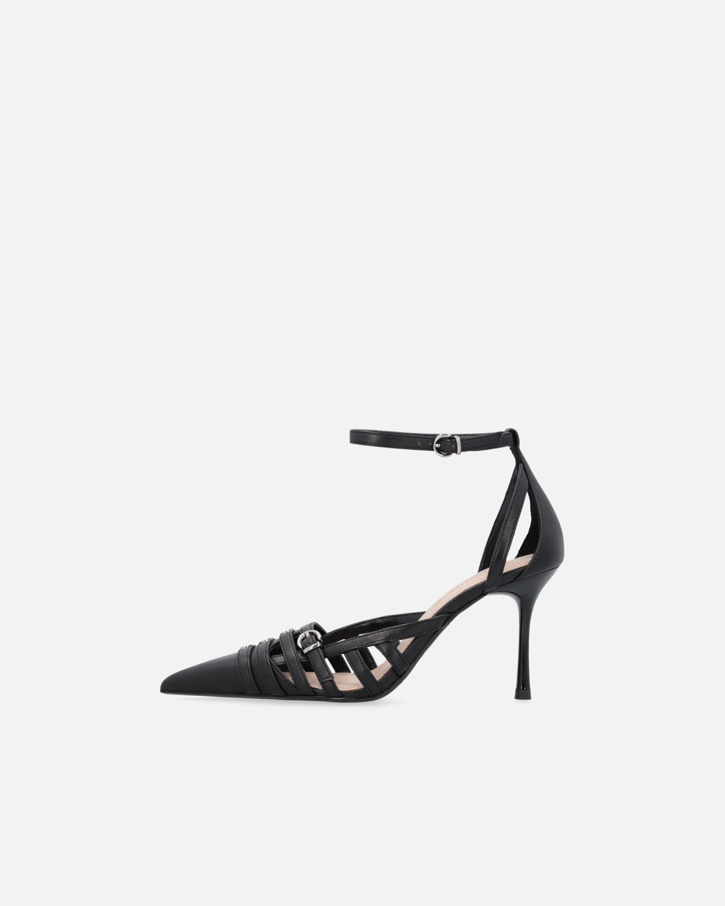 POINTED-TOE PUMPS WITH HEEL AND STRAP - 5