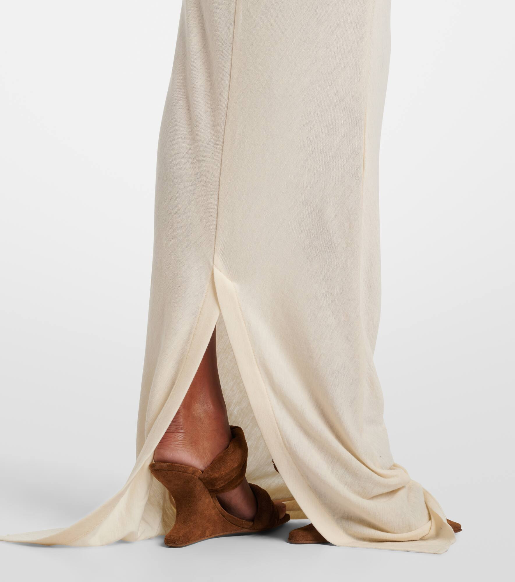 Draped wool gown - 6