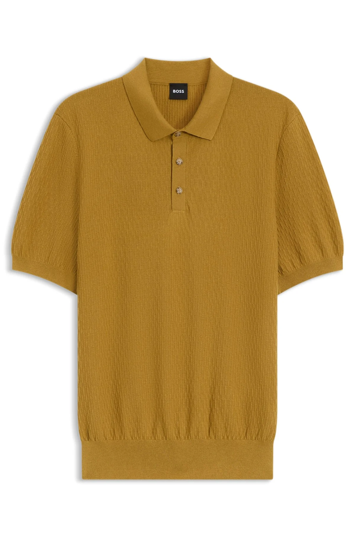 REGULAR-FIT KNIT POLO IN STRUCTURED FABRIC - 1