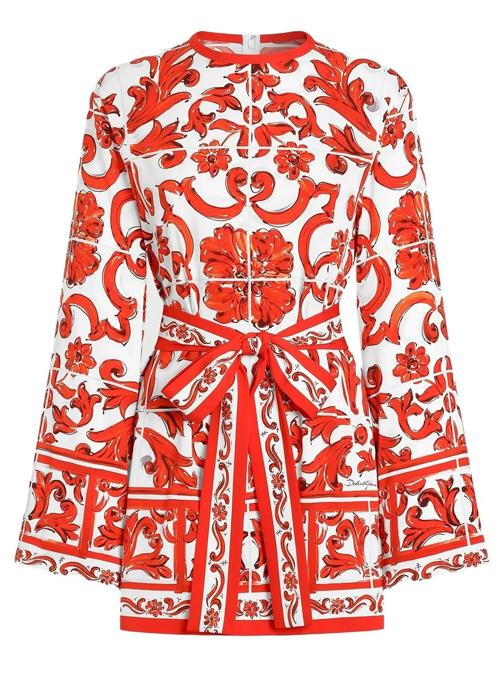 SILK CHARMEUSE SHIRT WITH MAIOLICA PRINT - 1