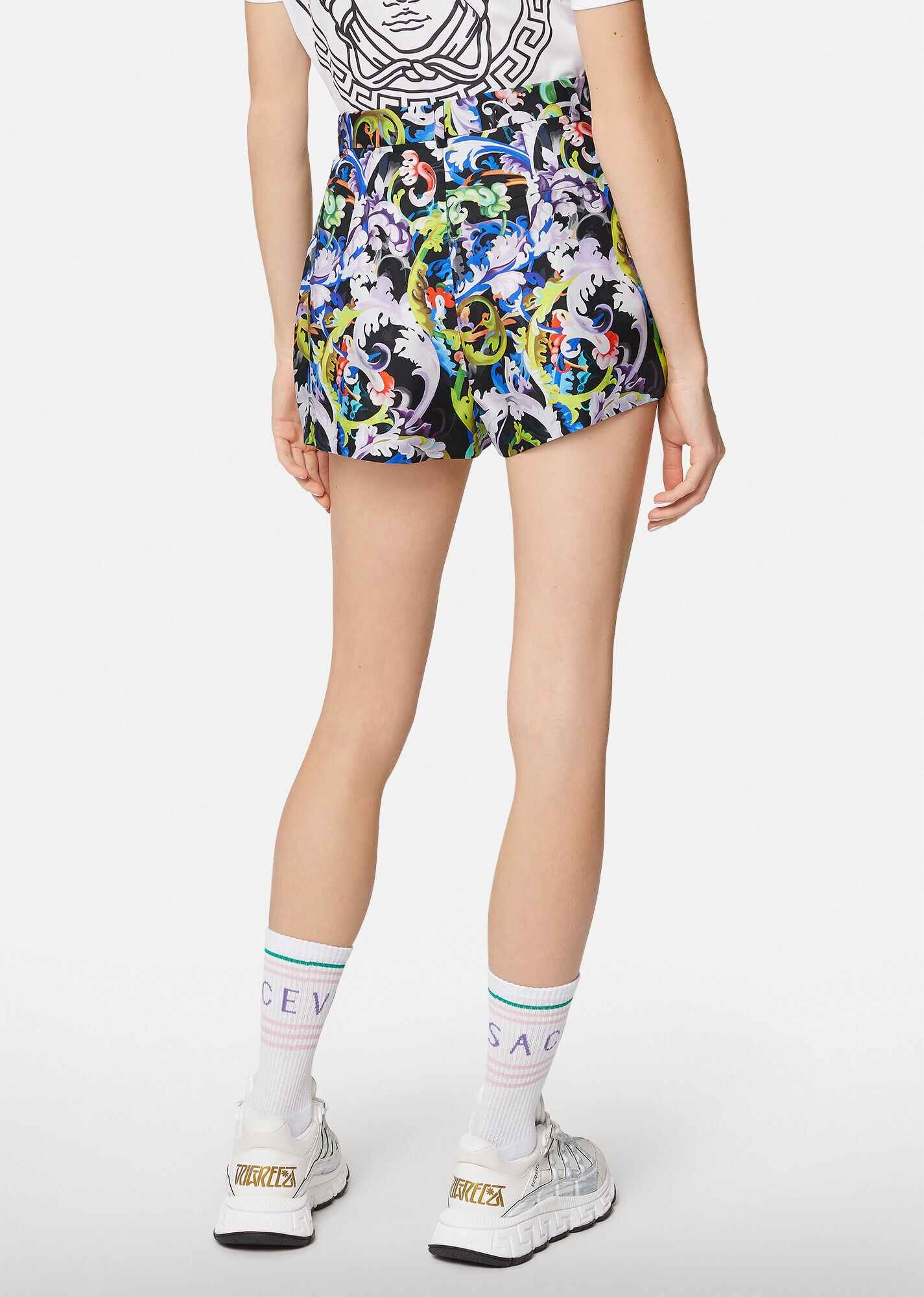 Baroccoflage Print Silk Shorts - 3