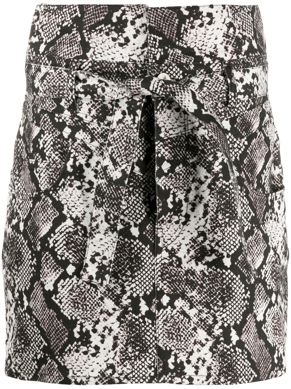 snakeskin print mini skirt - 1