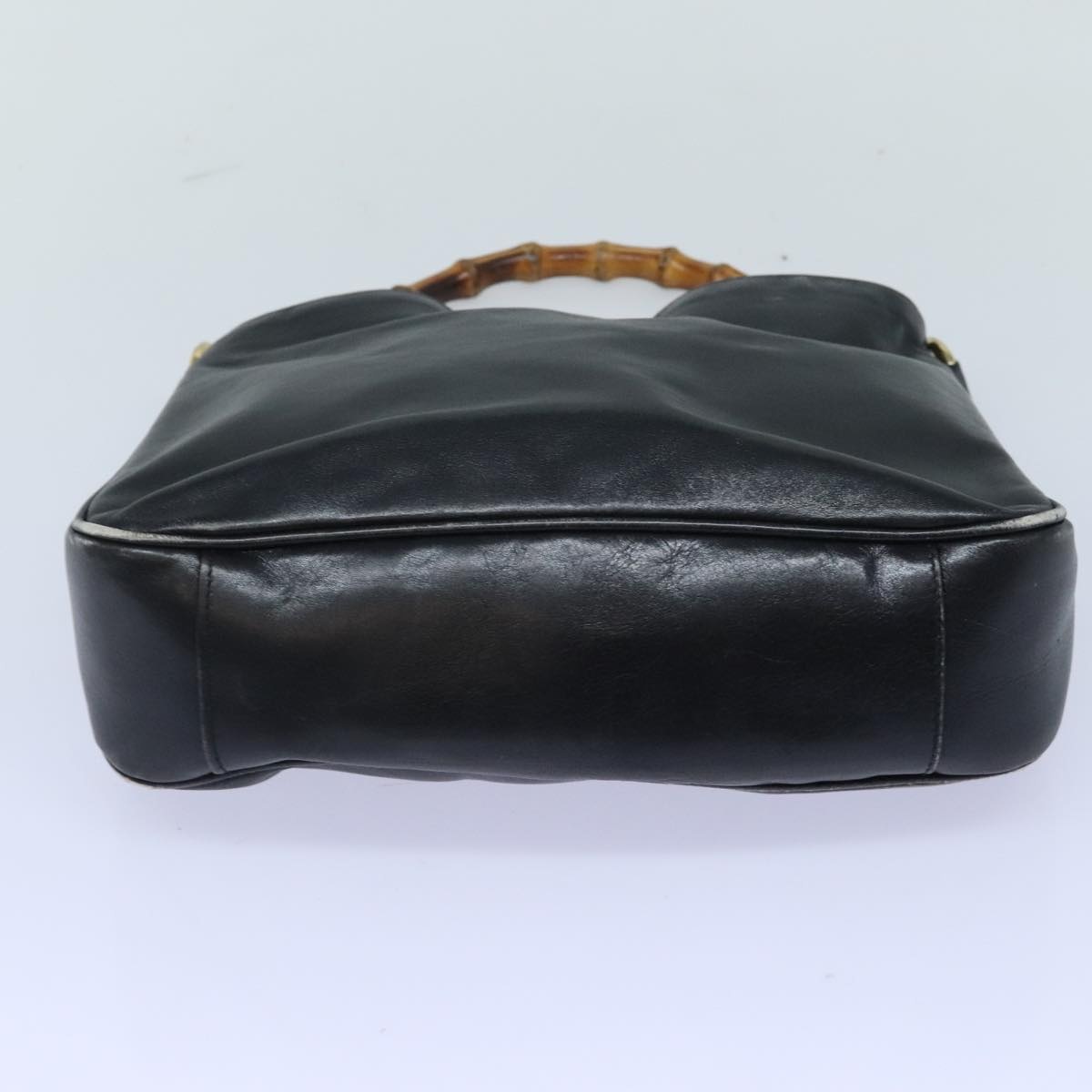 GUCCI Bamboo Hand Bag Leather Black Gold 001 1705 001 1705 - 5