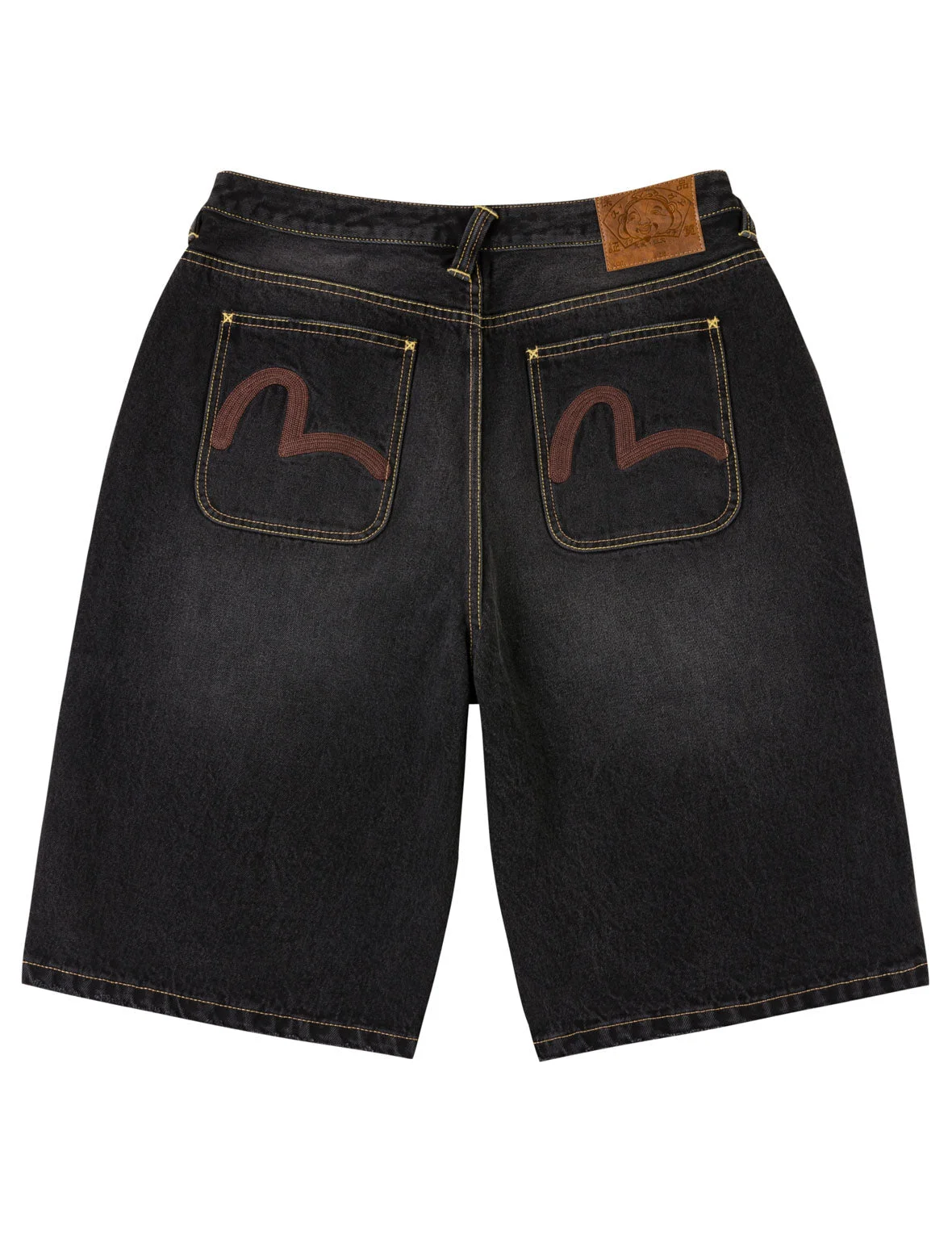 Distressed Washed Seagull Embroidery Jorts - 1