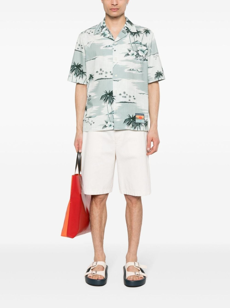 Maison Kitsuné island-print bowling shirt outlook