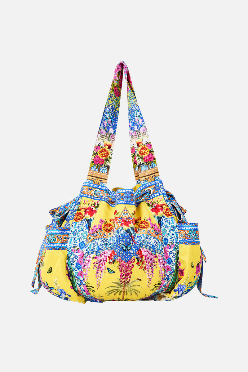 CAMILLA DRAWSTRING BOW BEACH BAG outlook