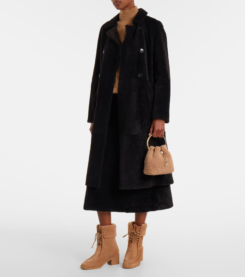 JIMMY CHOO Bon Bon Small shearling bucket bag outlook