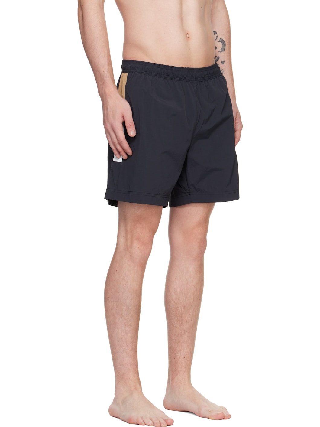 Black Printed Logo Swim Shorts - 2