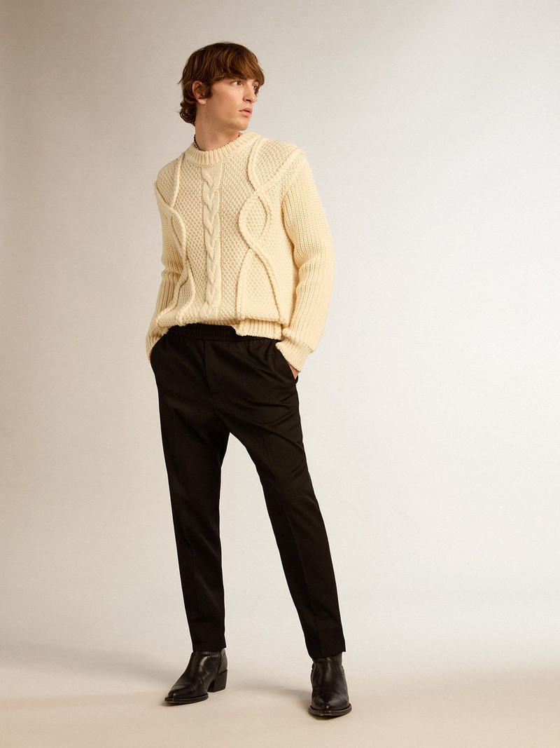 Golden Goose Men’s black wool gabardine pants outlook