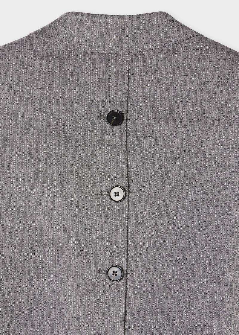 Women's Grey Textured Jacquard with Button Back Detail 3
