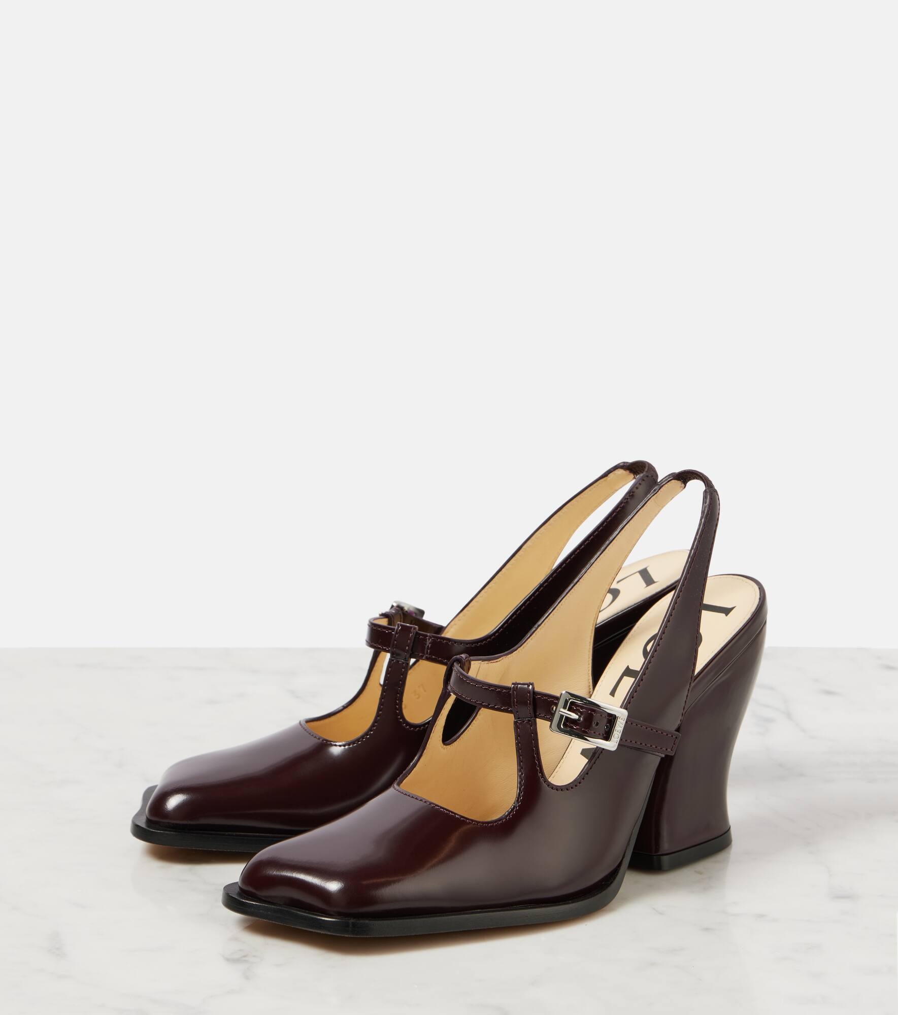 Onda brushed leather slingback pumps - 4