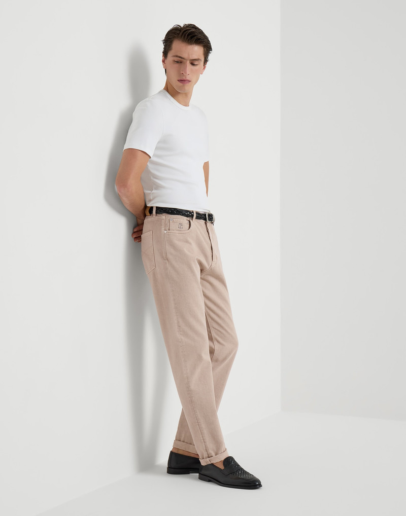 Garment-dyed iconic fit five-pocket trousers in denim 5