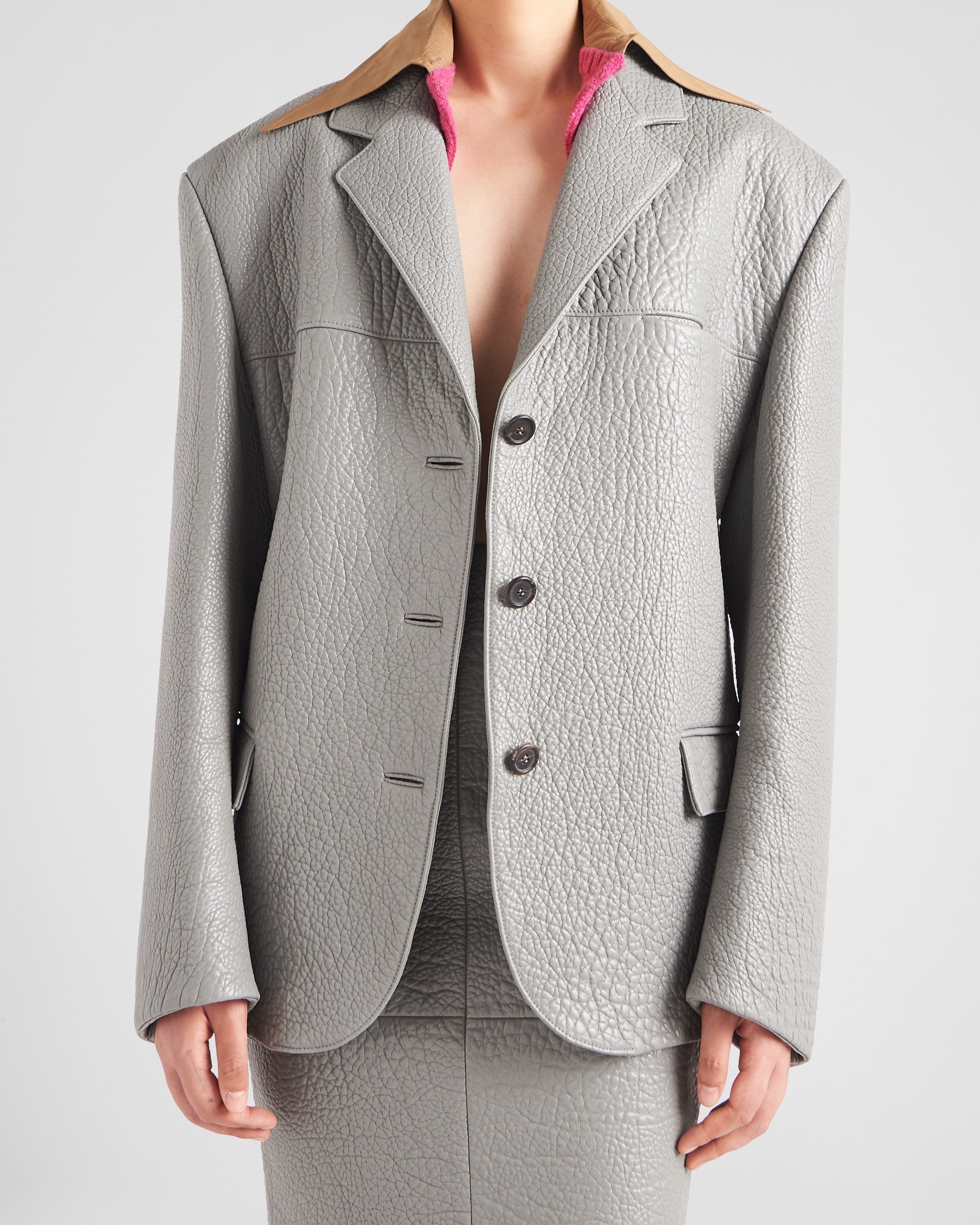 Single-breasted nappa leather jacket - 3