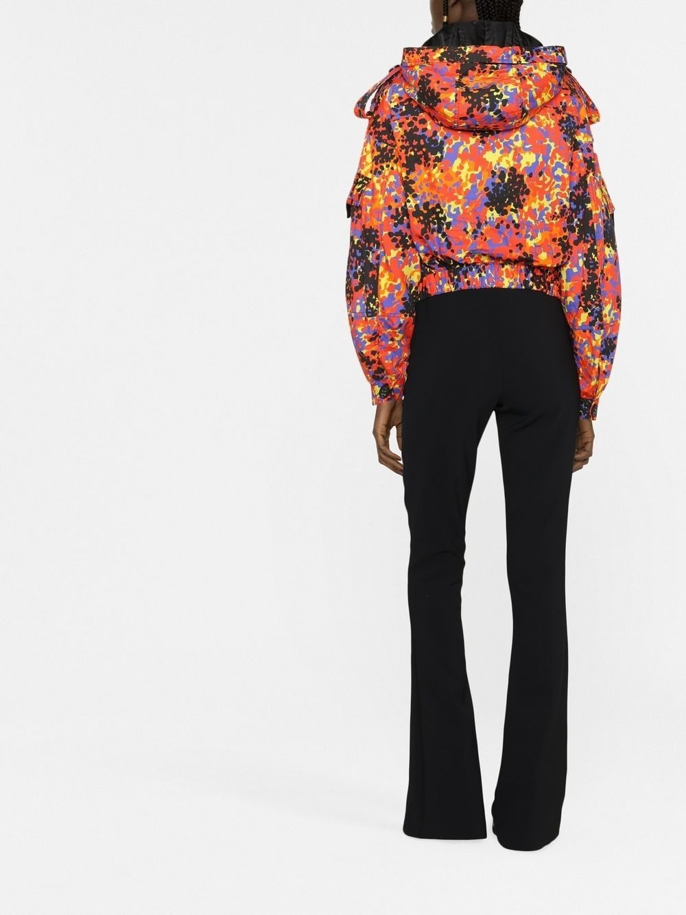 abstract print hooded jacket - 3