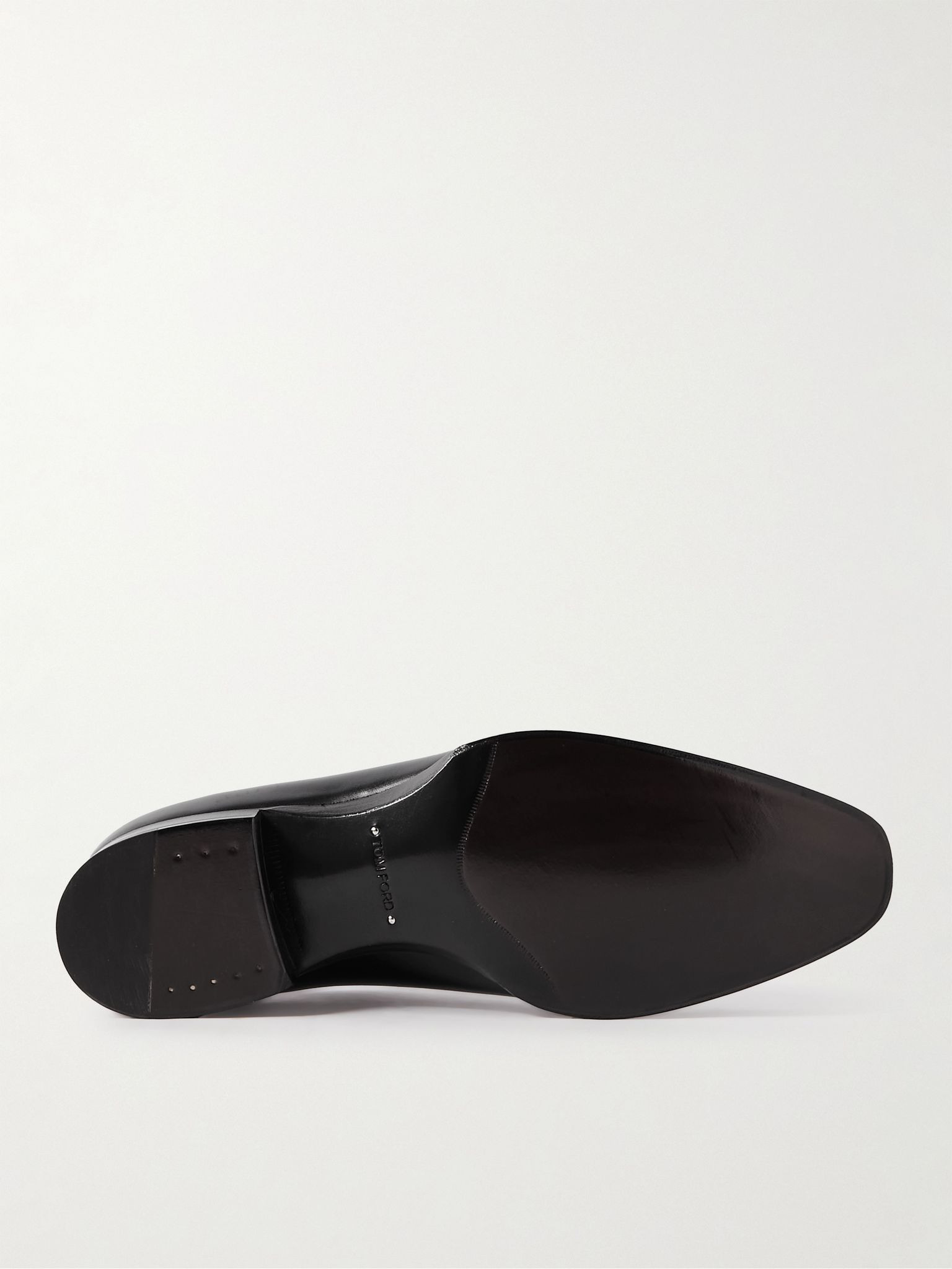 Elkan Whole-Cut Glossed-Leather Oxford Shoes Black - 3
