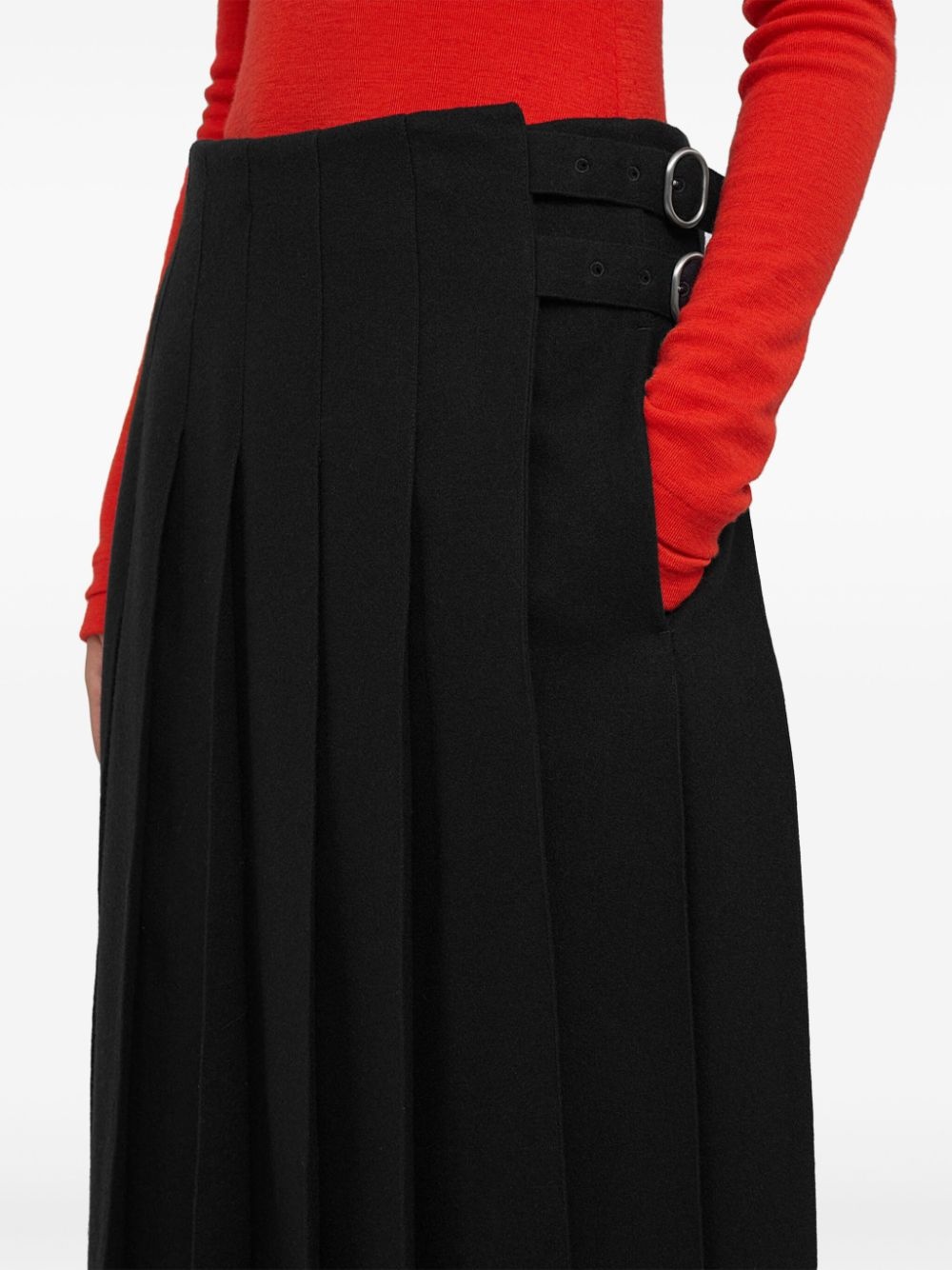 high-waist pleated midi skirt - 5