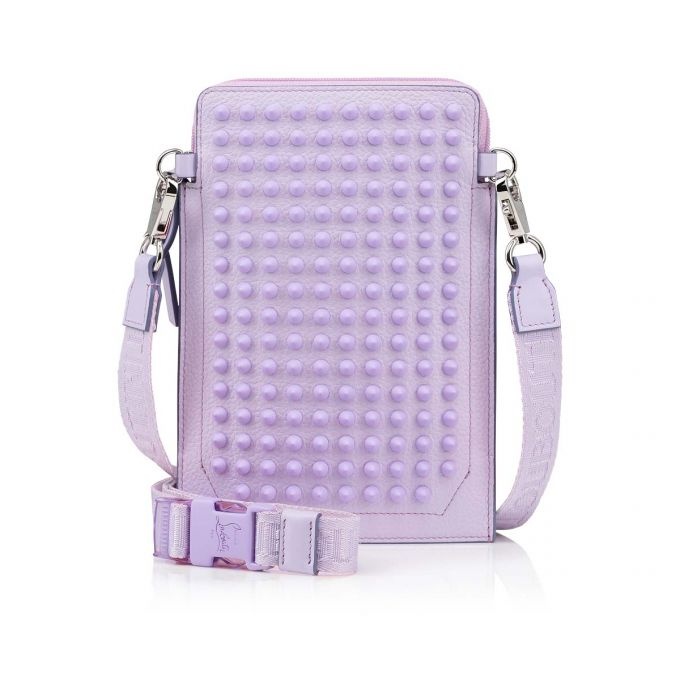 Christian Louboutin Loubitown Spike Zip Leather Crossbody Bag in Pink