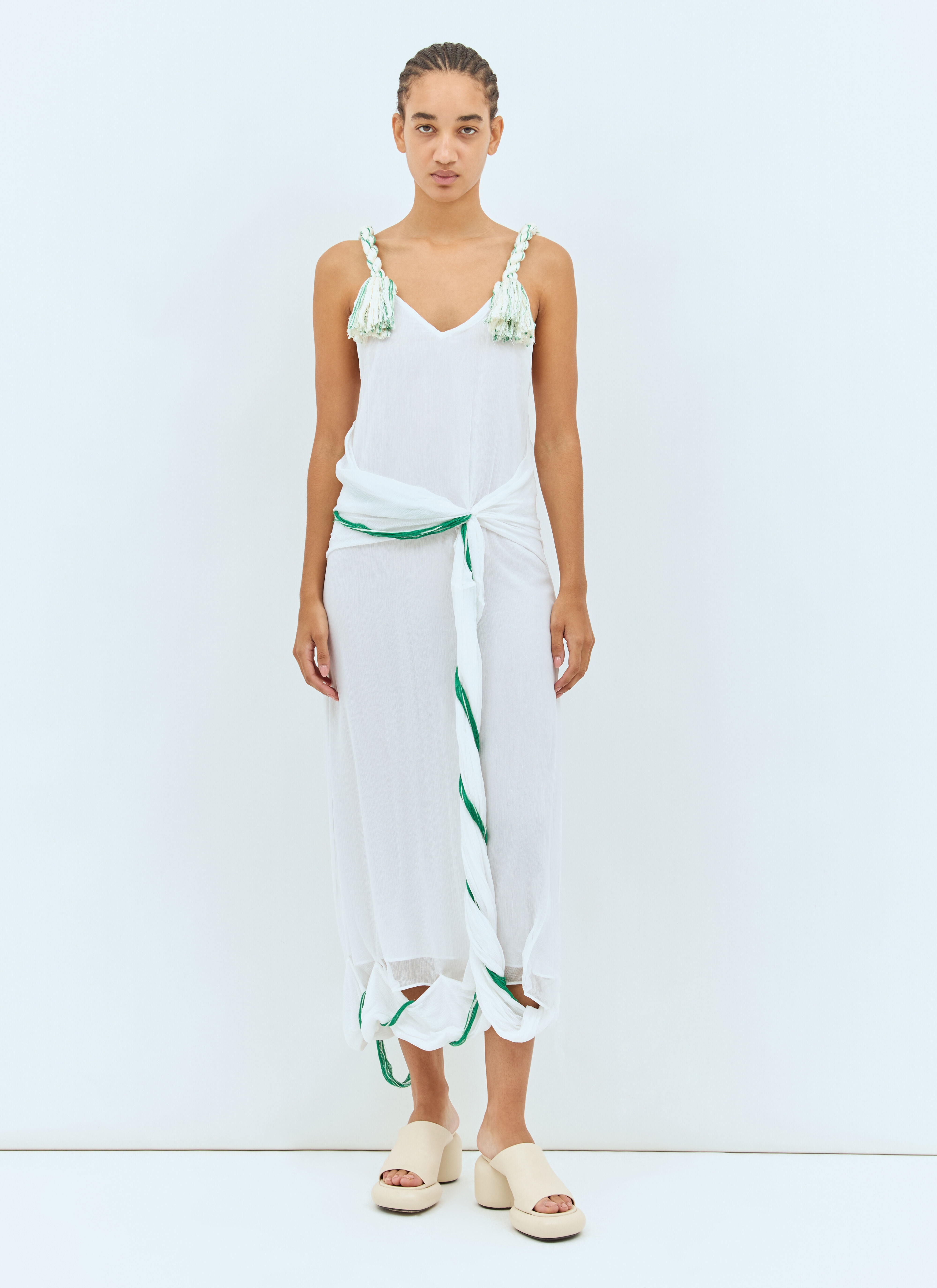 Tassel Strap Twisted Dress - 1
