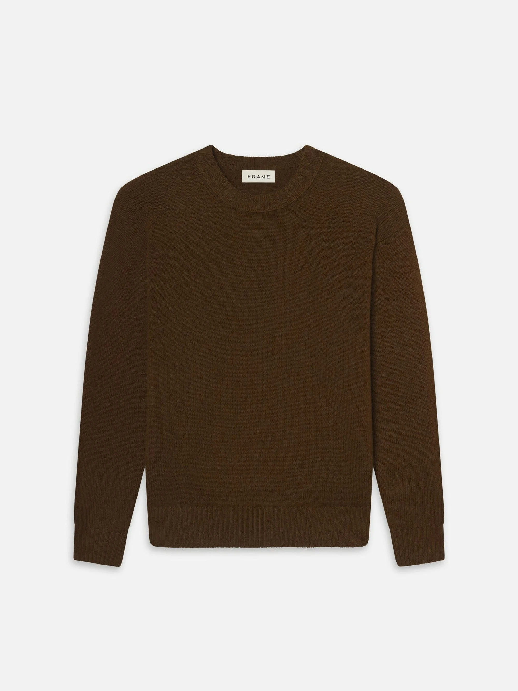 Cashmere Crewneck Sweater in Dark Camel - 1