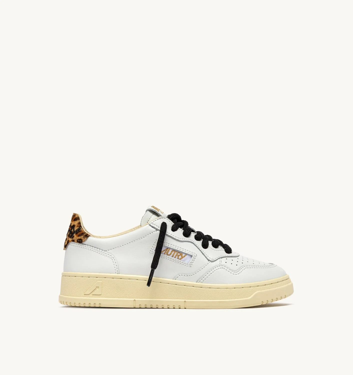 MEDALIST LOW SNEAKERS IN WHITE AND LEOPARD LEATHER - 1