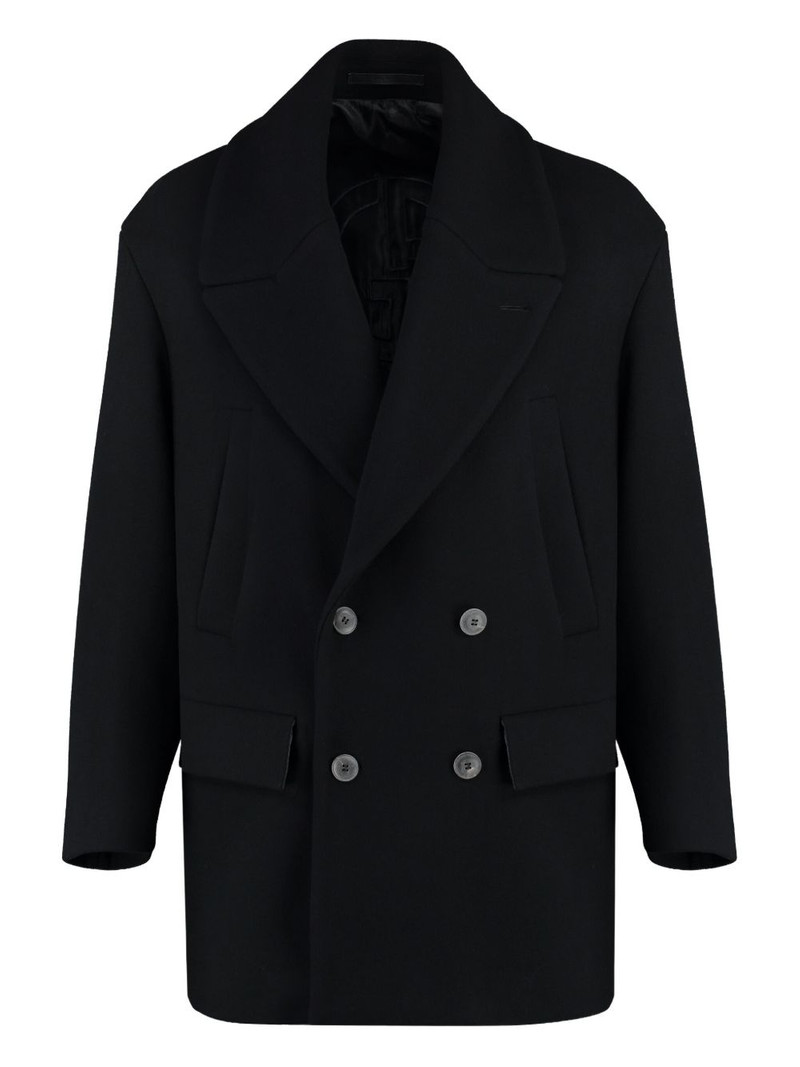 double-breasted notched-lapel coat 1