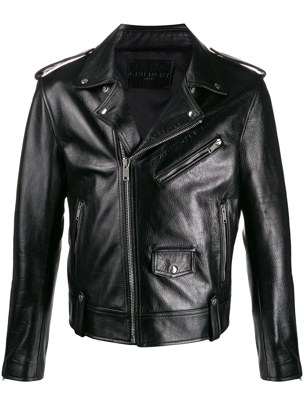 small logo biker jacket - 1